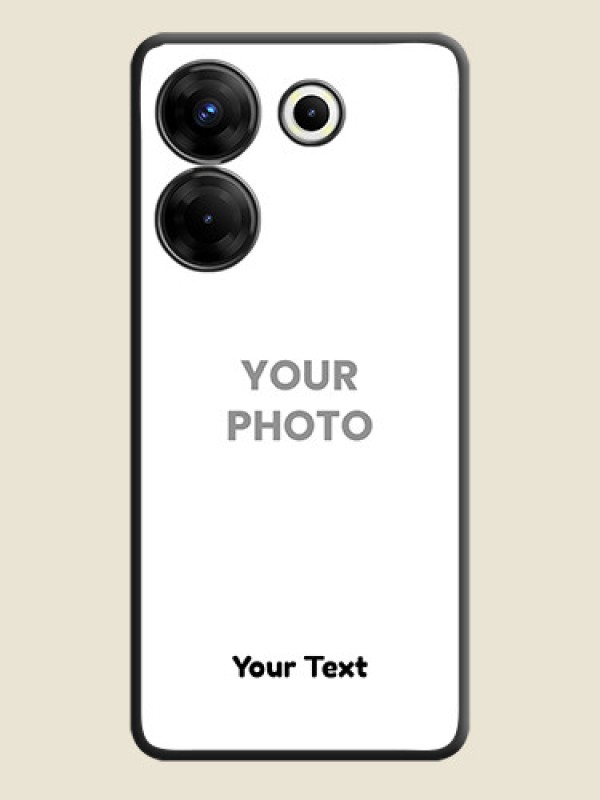 Custom Full Single Pic Upload With Text On Space Black Personalized Soft Matte Phone Covers - Tecno Camon 20 Pro - alternate view