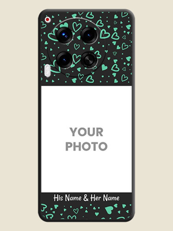 Custom Sea Green Indefinite Love Pattern on Photo On Space Black Custom Soft Matte Mobile Back Cover - Camon 30 5G - alternate view