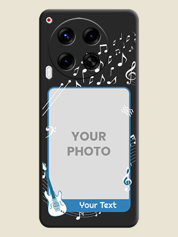 Custom Musical Theme Design with Text on Photo On Space Black Custom Soft Matte Mobile Back Cover - Camon 30 5G - alternate view