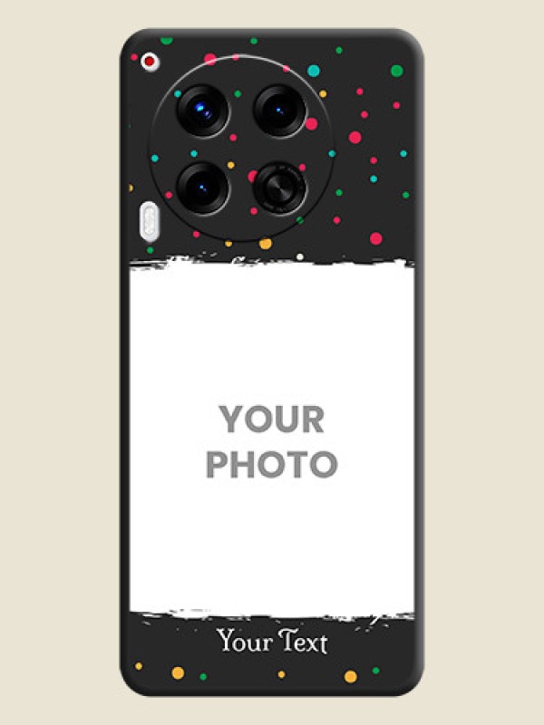 Custom Multicolor Dotted Pattern with Text On Space Black Custom Soft Matte Mobile Back Cover - Camon 30 5G - alternate view