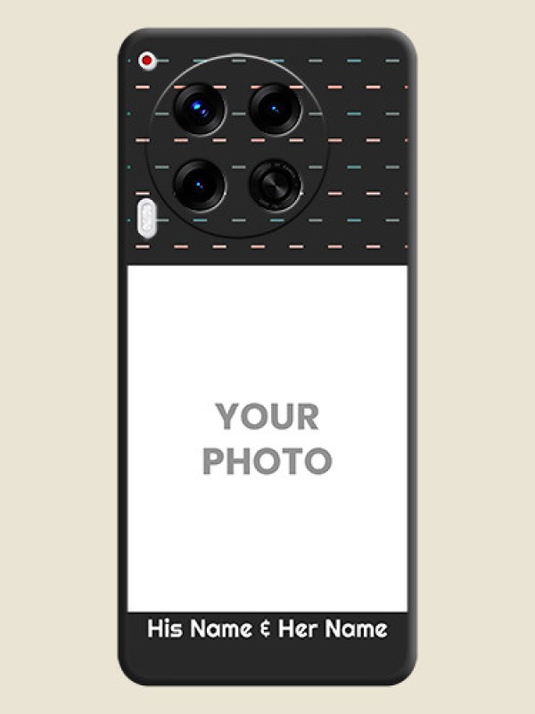 Custom Line Pattern Design with Text On Space Black Custom Soft Matte Mobile Back Cover - Camon 30 5G - alternate view