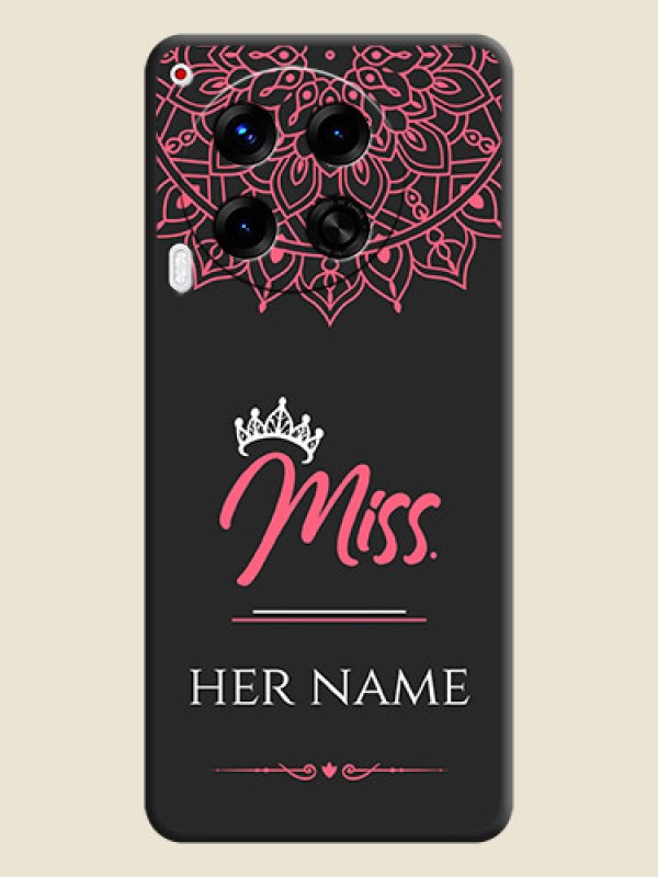 Custom Mrs Name with Floral Design On Space Black Custom Soft Matte Mobile Back Cover - Camon 30 5G - alternate view