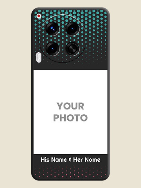 Custom Faded Dots with Grunge Photo Frame and Text On Space Black Custom Soft Matte Mobile Back Cover - Camon 30 5G - alternate view