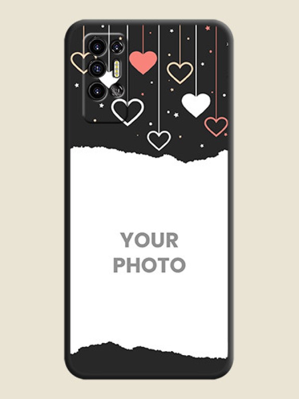 Custom Love Hangings with Splash Wave Picture on Space Black Custom Soft Matte Phone Back Cover - Tecno Pova 2 - alternate view