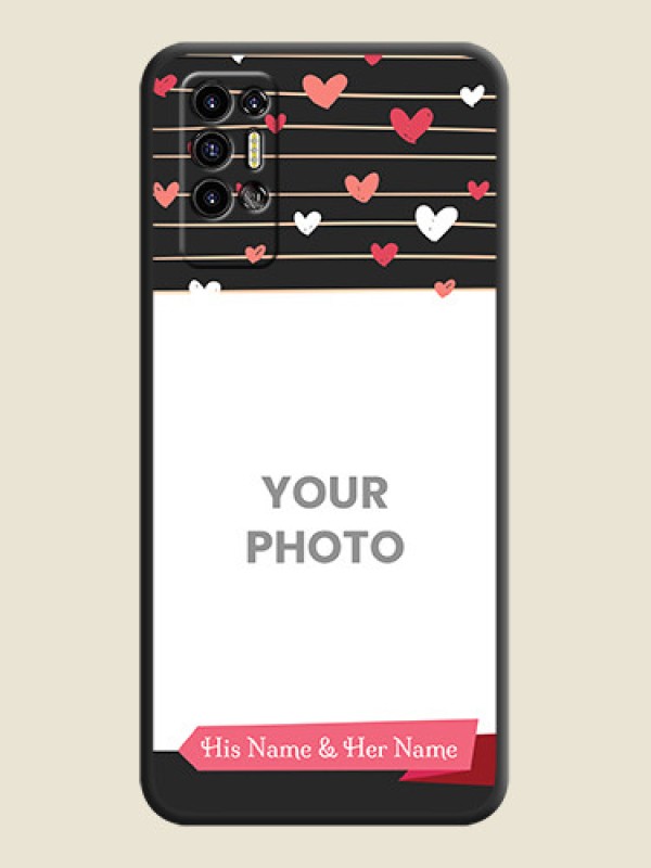 Custom Love Pattern with Name on Pink Ribbon  on Photo on Space Black Soft Matte Back Cover - Tecno Pova 2 - alternate view