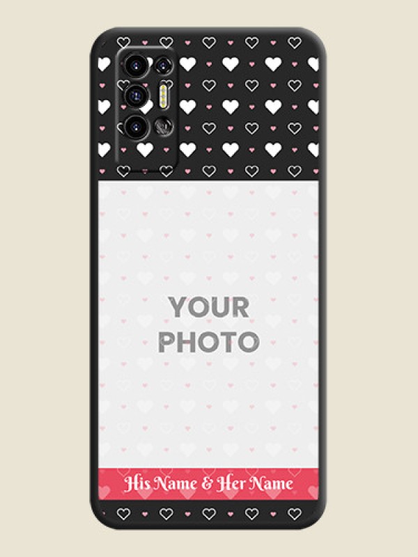 Custom White Color Love Symbols with Text Design on Photo on Space Black Soft Matte Phone Cover - Tecno Pova 2 - alternate view