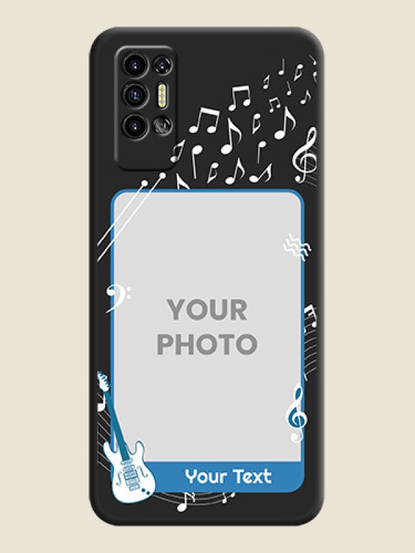 Custom Musical Theme Design with Text on Photo on Space Black Soft Matte Mobile Case - Tecno Pova 2 - alternate view