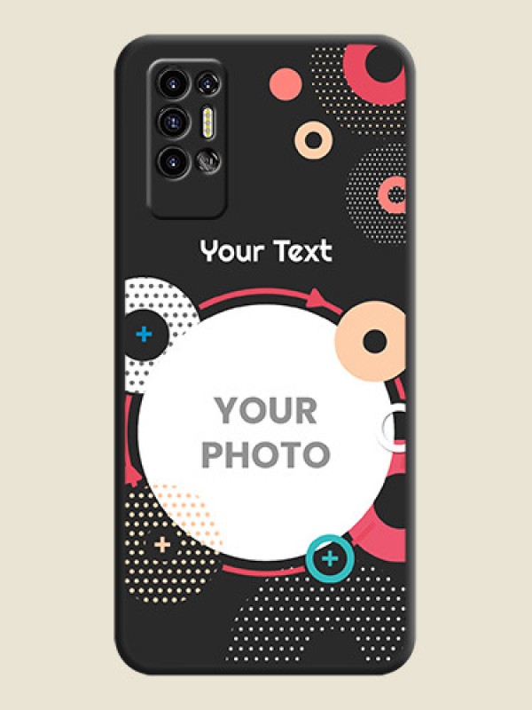 Custom Multicoloured Round Image on Personalised Space Black Soft Matte Cases - Tecno Pova 2 - alternate view