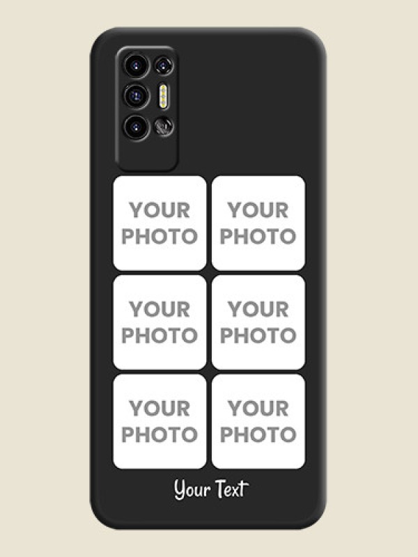 Custom Floral Art with 6 Image Holder on Photo on Space Black Soft Matte Mobile Case - Tecno Pova 2 - alternate view