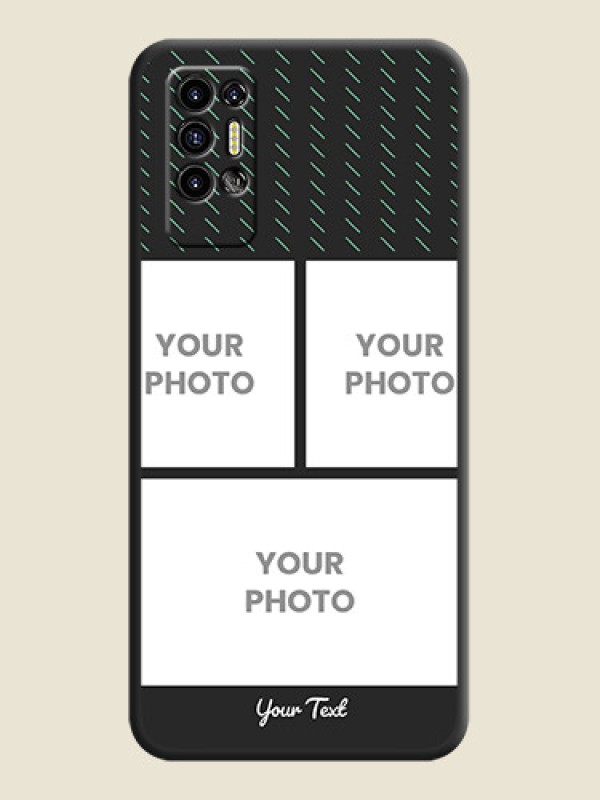 Custom Cross Dotted Pattern with 2 Image Holder  on Personalised Space Black Soft Matte Cases - Tecno Pova 2 - alternate view