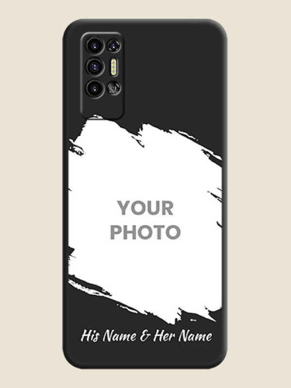 Custom Grunge Brush Strokes on Photo on Space Black Soft Matte Back Cover - Tecno Pova 2 - alternate view