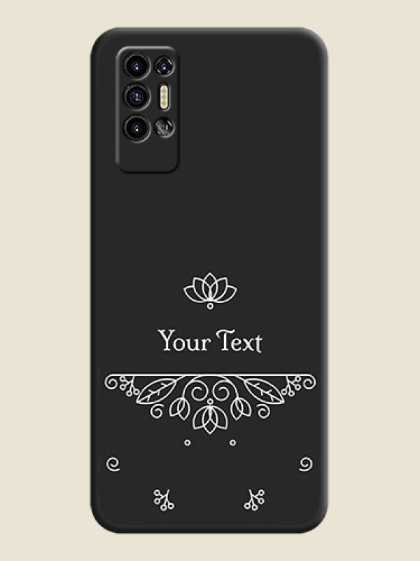 Custom Lotus Garden Custom Text On Space Black Personalized Soft Matte Phone Covers -Tecno Pova 2 - alternate view