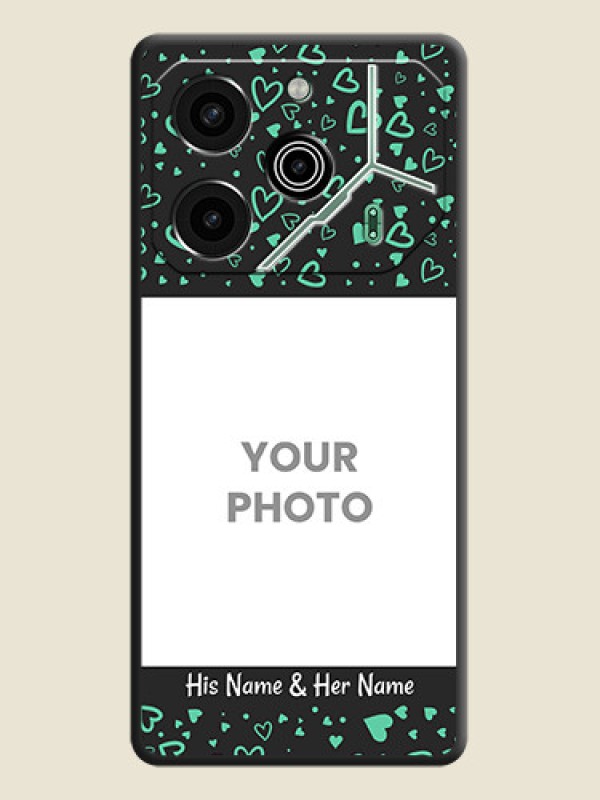 Custom Sea Green Indefinite Love Pattern on Photo On Space Black Custom Soft Matte Mobile Back Cover - Pova 6 Pro 5G - alternate view
