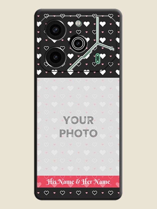 Custom White Color Love Symbols with Text Design on Photo On Space Black Custom Soft Matte Mobile Back Cover - Pova 6 Pro 5G - alternate view