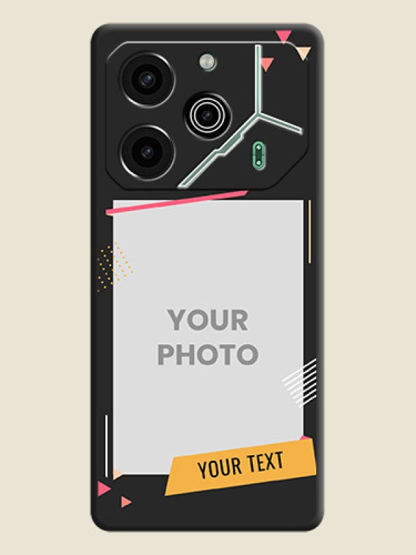 Custom Photo Frame with Triangle Small Dots on Photo On Space Black Custom Soft Matte Mobile Back Cover - Pova 6 Pro 5G - alternate view