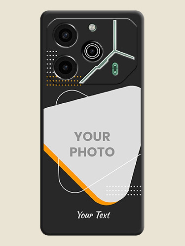 Custom Yellow Triangle on Photo On Space Black Custom Soft Matte Mobile Back Cover - Pova 6 Pro 5G - alternate view