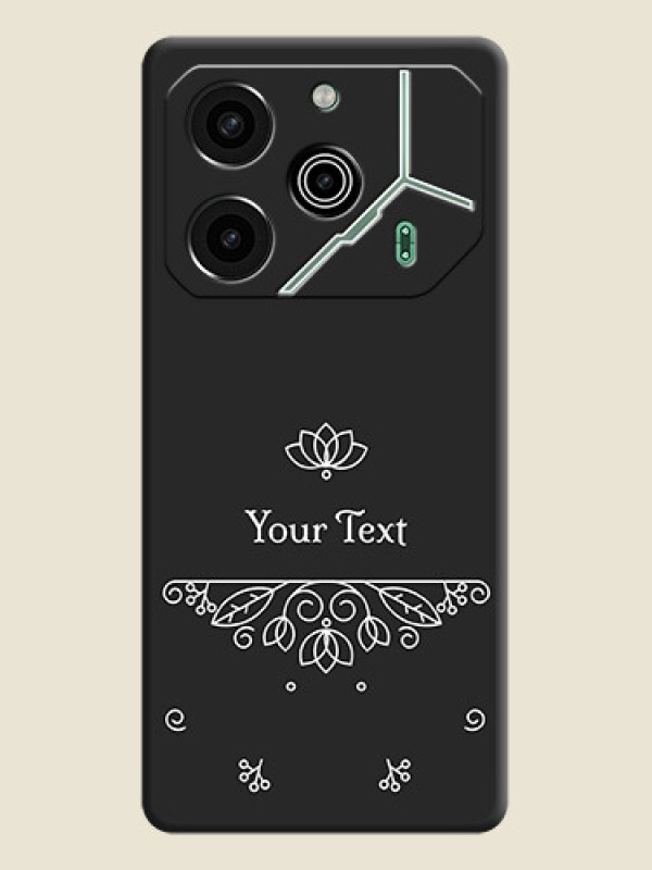 Custom Lotus Garden Custom Text On Space Black Custom Soft Matte Mobile Back Cover - Pova 6 Pro 5G - alternate view