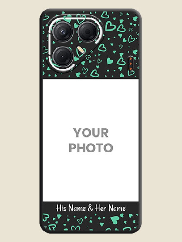Custom Sea Green Indefinite Love Pattern on Photo On Space Black Custom Soft Matte Mobile Back Cover - Tecno Pova 7 5G - alternate view