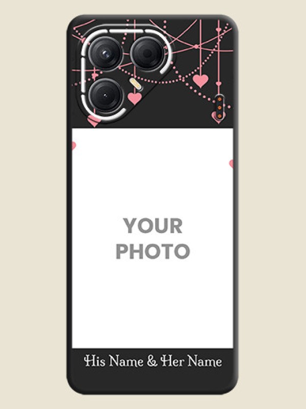 Custom Pink Love Hangings with Text On Space Black Custom Soft Matte Mobile Back Cover - Tecno Pova 7 5G - alternate view
