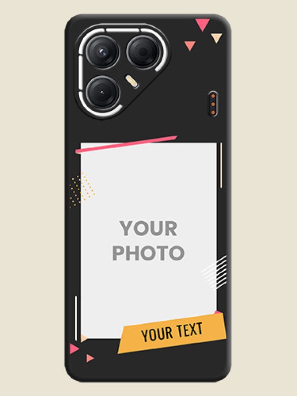 Custom Photo Frame with Triangle Small Dots on Photo On Space Black Custom Soft Matte Mobile Back Cover - Tecno Pova 7 5G - alternate view