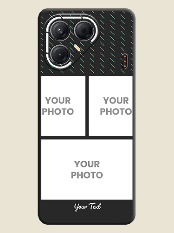 Custom Cross Dotted Pattern with 2 Image Holder On Space Black Custom Soft Matte Mobile Back Cover - Tecno Pova 7 5G - alternate view