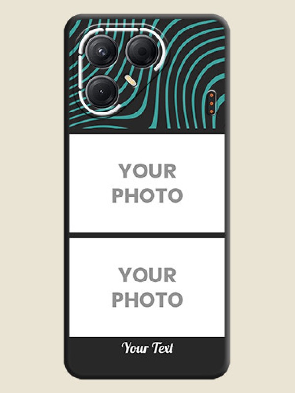 Custom Wave Pattern with 2 Image Holder On Space Black Custom Soft Matte Mobile Back Cover - Tecno Pova 7 5G - alternate view