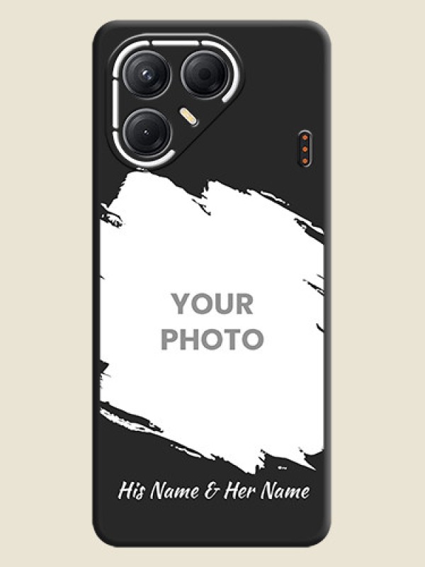 Custom Grunge Brush Strokes on Photo On Space Black Custom Soft Matte Mobile Back Cover - Tecno Pova 7 5G - alternate view