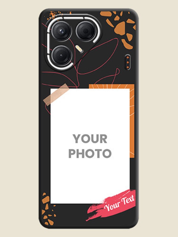 Custom Orange Photo Frame On Space Black Custom Soft Matte Mobile Back Cover - Tecno Pova 7 5G - alternate view