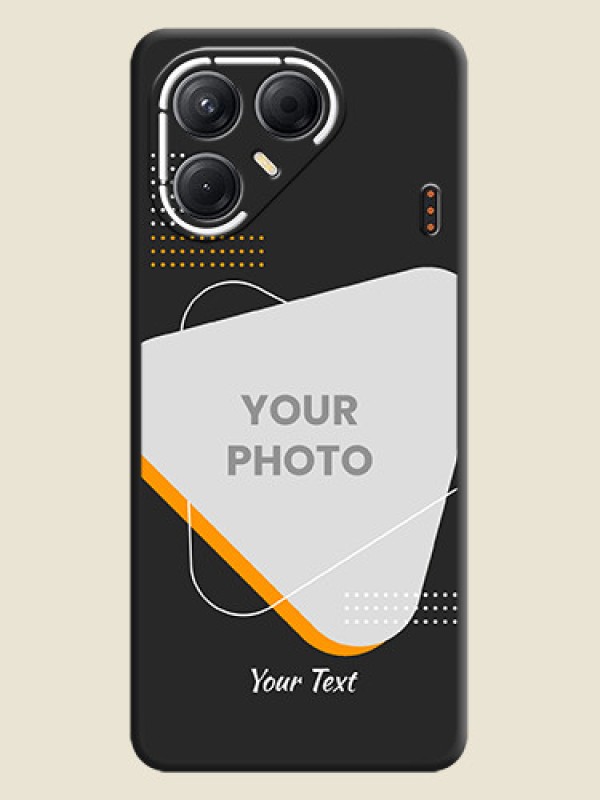 Custom Yellow Triangle on Photo On Space Black Custom Soft Matte Mobile Back Cover - Tecno Pova 7 5G - alternate view