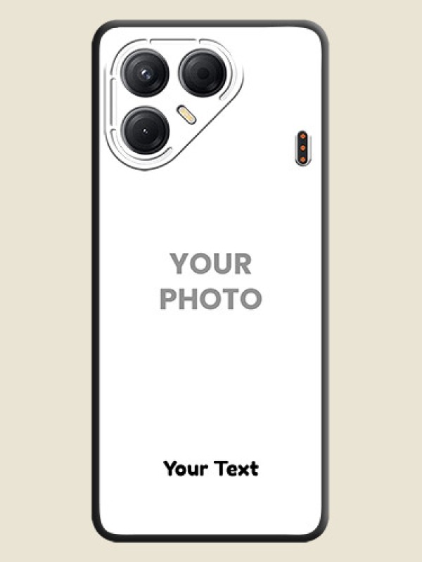 Custom Full Single Pic Upload With Text On Space Black Custom Soft Matte Mobile Back Cover - Tecno Pova 7 5G - alternate view