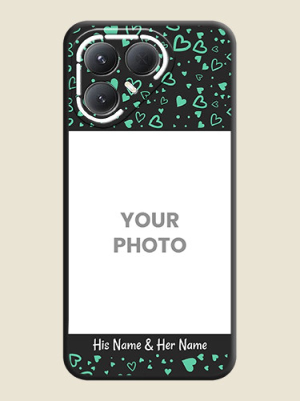 Custom Sea Green Indefinite Love Pattern on Photo On Space Black Custom Soft Matte Mobile Back Cover - Tecno Pova 7 Pro 5G - alternate view
