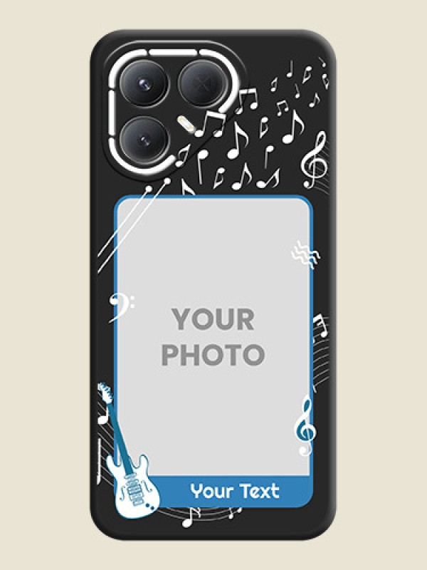 Custom Musical Theme Design with Text on Photo On Space Black Custom Soft Matte Mobile Back Cover - Tecno Pova 7 Pro 5G - alternate view