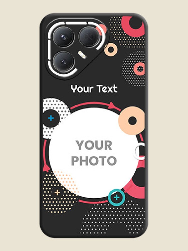 Custom Multicoloured Round Image On Space Black Custom Soft Matte Mobile Back Cover - Tecno Pova 7 Pro 5G - alternate view