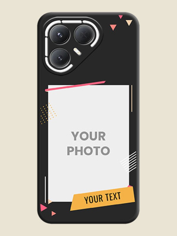Custom Photo Frame with Triangle Small Dots on Photo On Space Black Custom Soft Matte Mobile Back Cover - Tecno Pova 7 Pro 5G - alternate view