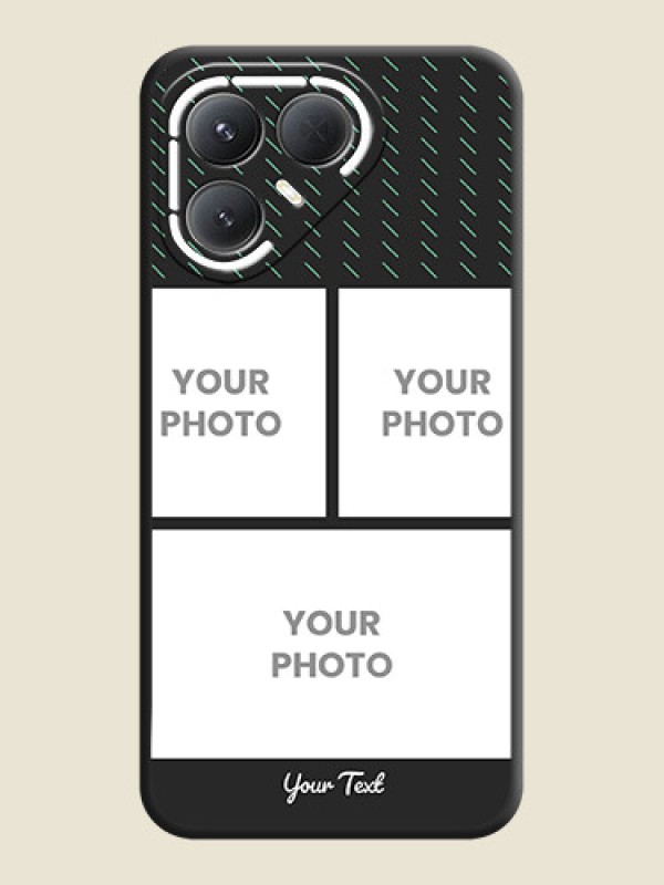 Custom Cross Dotted Pattern with 2 Image Holder On Space Black Custom Soft Matte Mobile Back Cover - Tecno Pova 7 Pro 5G - alternate view