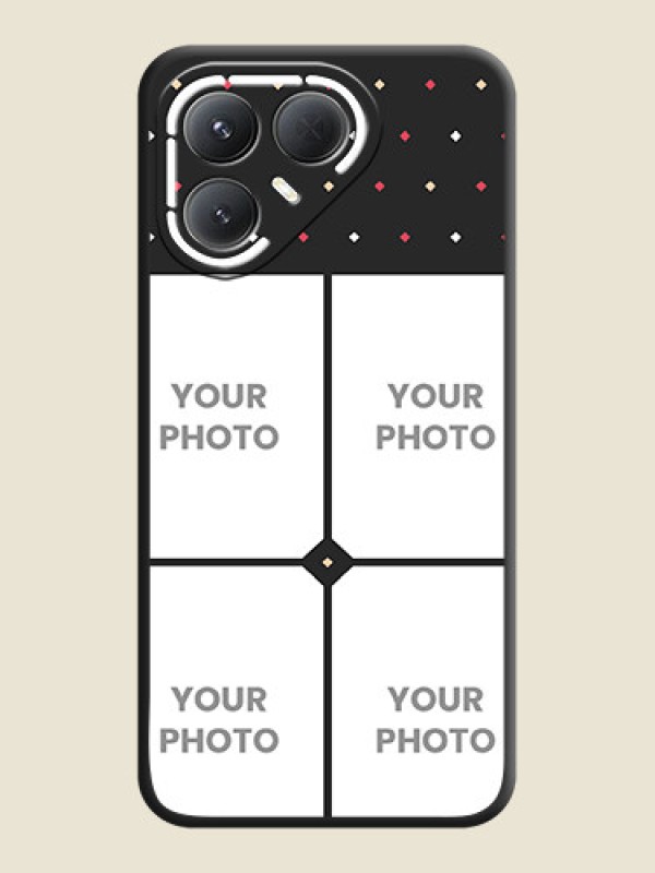 Custom Multicolor Dotted Pattern with 4 Image Holder On Space Black Custom Soft Matte Mobile Back Cover - Tecno Pova 7 Pro 5G - alternate view
