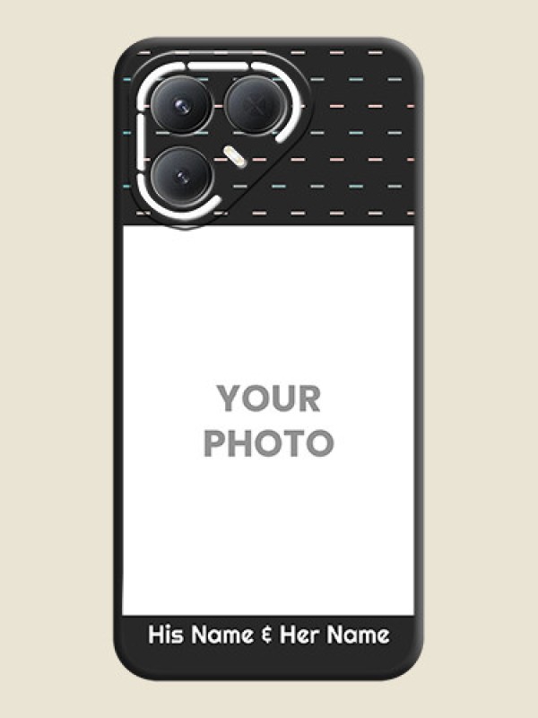 Custom Line Pattern Design with Text On Space Black Custom Soft Matte Mobile Back Cover - Tecno Pova 7 Pro 5G - alternate view