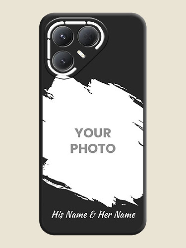 Custom Grunge Brush Strokes on Photo On Space Black Custom Soft Matte Mobile Back Cover - Tecno Pova 7 Pro 5G - alternate view
