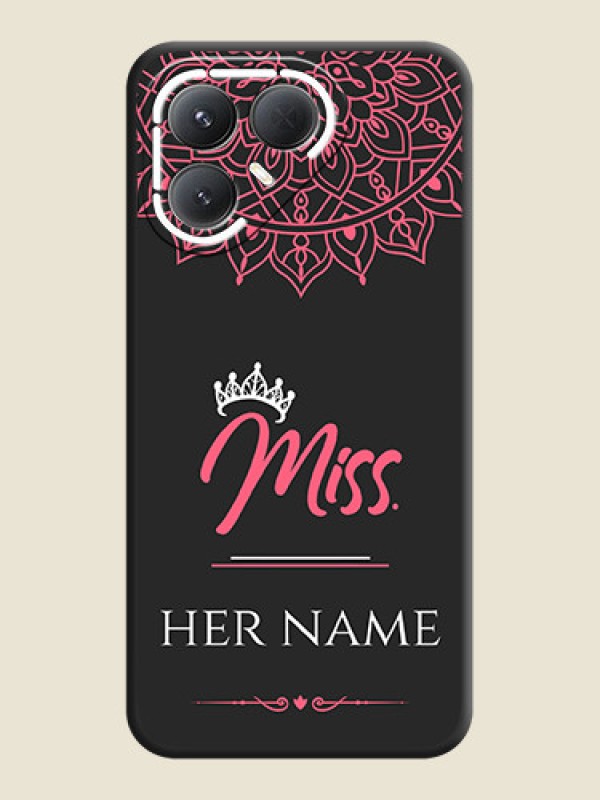 Custom Mrs Name with Floral Design On Space Black Custom Soft Matte Mobile Back Cover - Tecno Pova 7 Pro 5G - alternate view