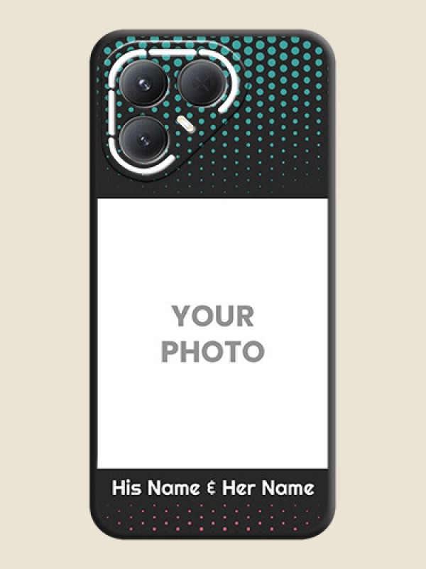 Custom Faded Dots with Grunge Photo Frame and Text On Space Black Custom Soft Matte Mobile Back Cover - Tecno Pova 7 Pro 5G - alternate view