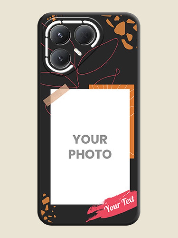 Custom Orange Photo Frame On Space Black Custom Soft Matte Mobile Back Cover - Tecno Pova 7 Pro 5G - alternate view