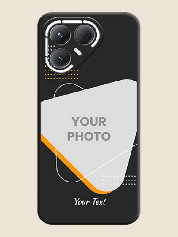 Custom Yellow Triangle on Photo On Space Black Custom Soft Matte Mobile Back Cover - Tecno Pova 7 Pro 5G - alternate view