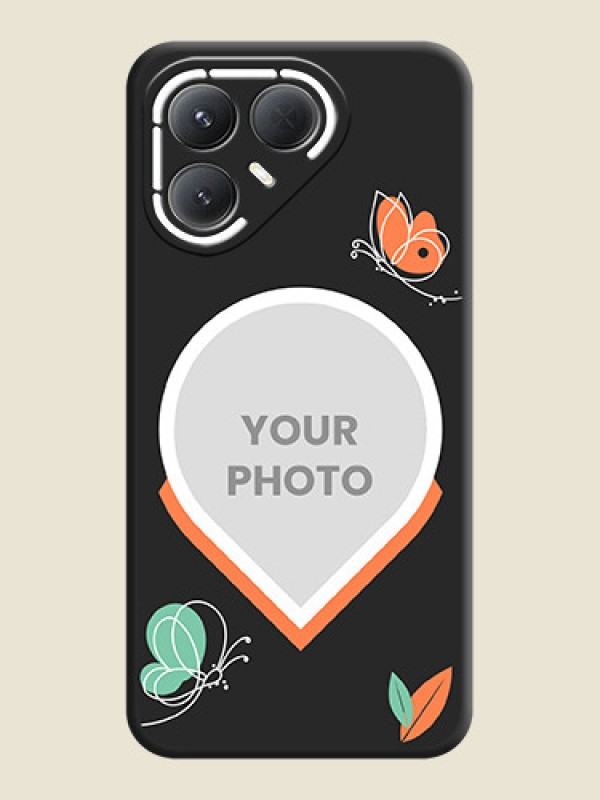 Custom Upload Pic With Simple Butterly Design On Space Black Custom Soft Matte Mobile Back Cover - Tecno Pova 7 Pro 5G - alternate view