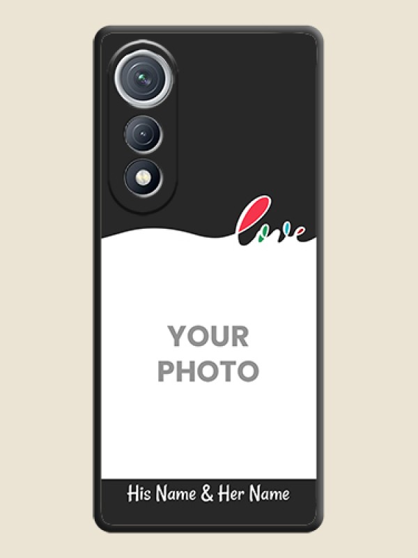 Custom Fall in Love Pattern with Picture on Photo On Space Black Custom Soft Matte Mobile Back Cover - Tecno Pova Curve 5G - alternate view
