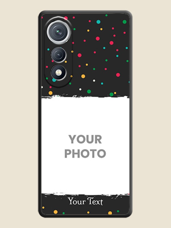 Custom Multicolor Dotted Pattern with Text On Space Black Custom Soft Matte Mobile Back Cover - Tecno Pova Curve 5G - alternate view