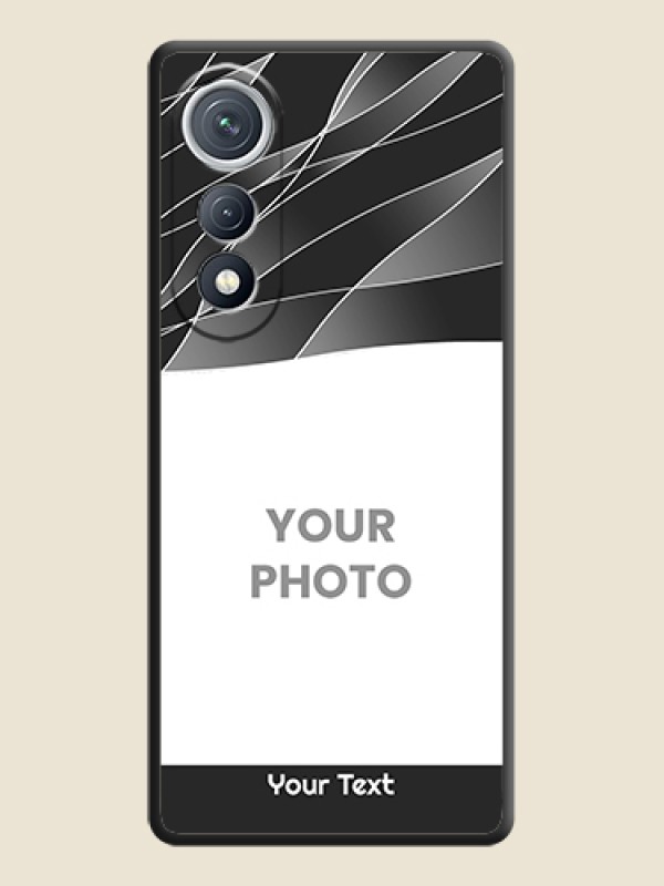 Custom Mixed Wave Lines on Photo On Space Black Custom Soft Matte Mobile Back Cover - Tecno Pova Curve 5G - alternate view