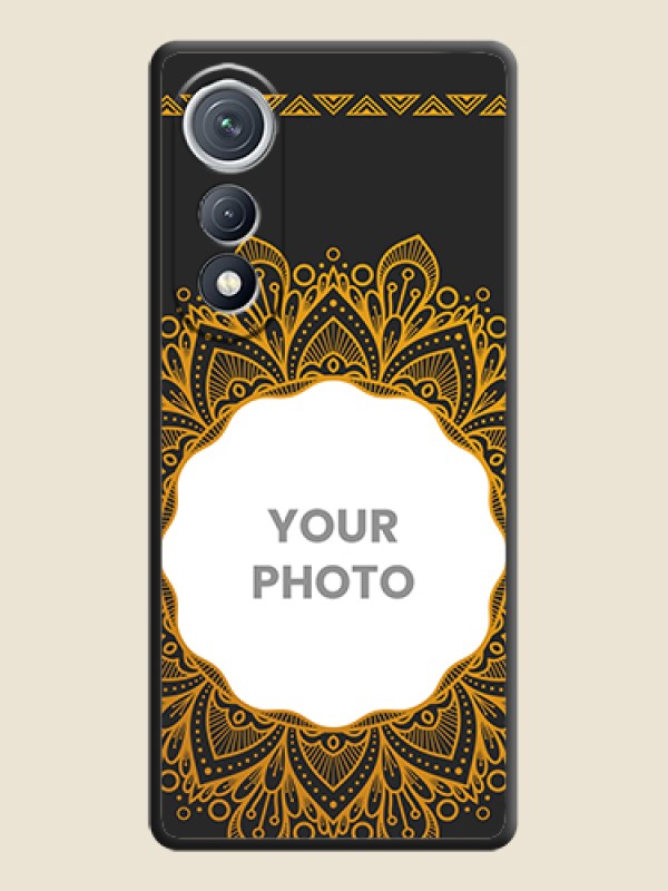 Custom Round Image with Floral Design On Space Black Custom Soft Matte Mobile Back Cover - Tecno Pova Curve 5G - alternate view