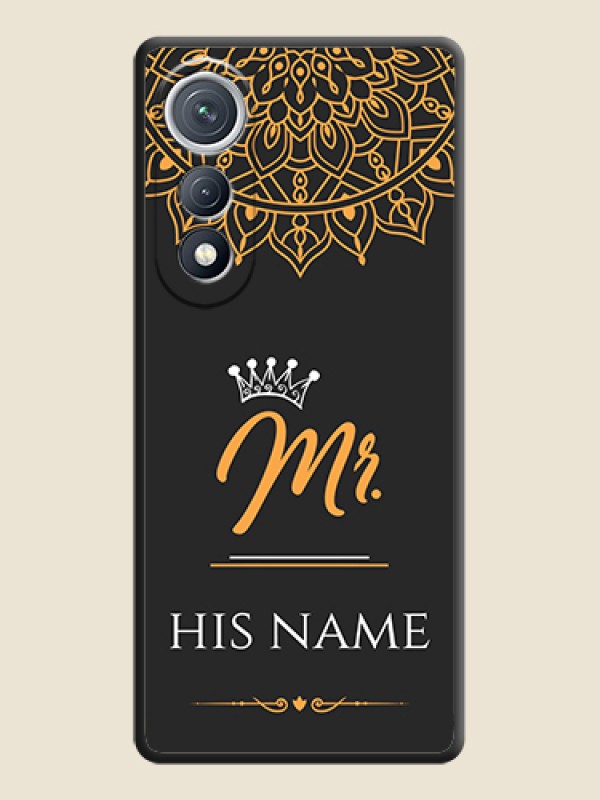 Custom Mr Name with Floral Design On Space Black Custom Soft Matte Mobile Back Cover - Tecno Pova Curve 5G - alternate view