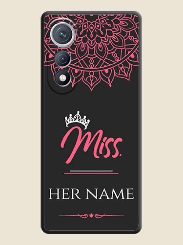 Custom Mrs Name with Floral Design On Space Black Custom Soft Matte Mobile Back Cover - Tecno Pova Curve 5G - alternate view