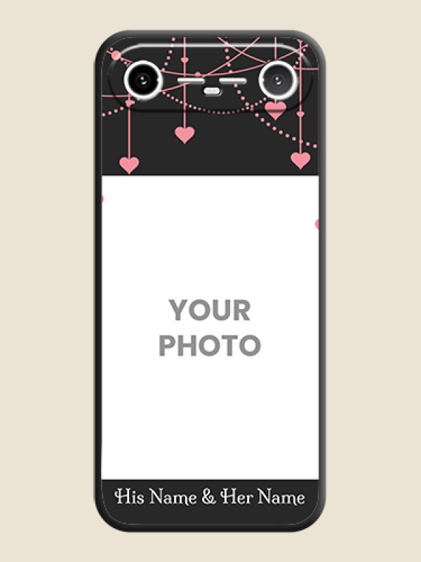 Custom Pink Love Hangings with Text On Space Black Custom Soft Matte Mobile Back Cover - Tecno Pova Slim 5G - alternate view